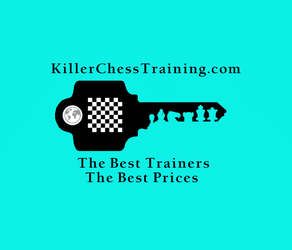 Killer Chess Training Logo<br>The image also contains the slogan Killer Chess Training - The best Trainers - The Best prices