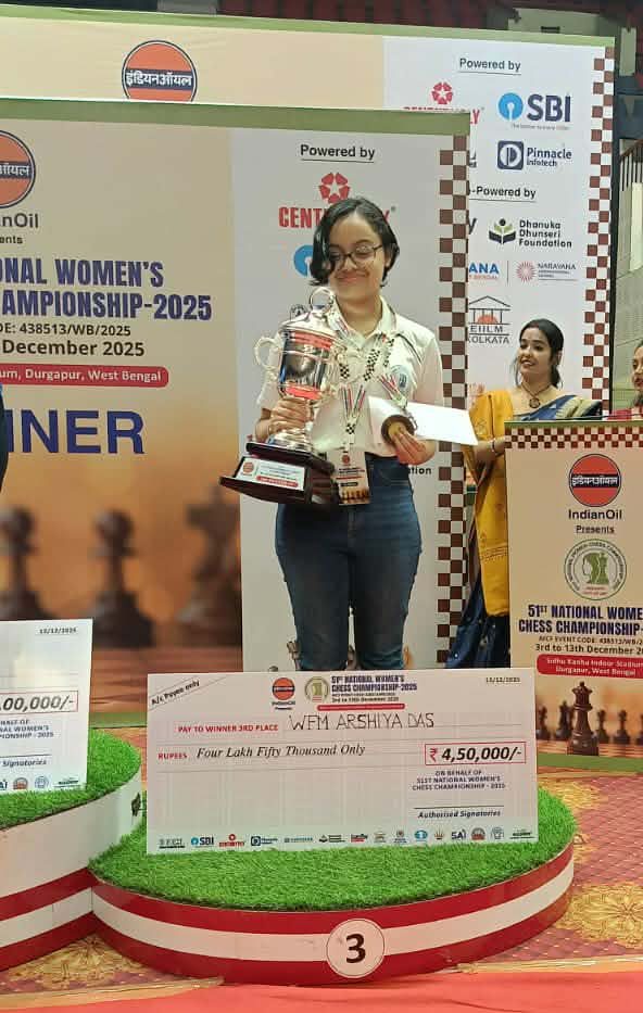 Alexandra Kosteniuk will join us in Spain! 5 Arshiya bronze in Womens Indian Ch e1765831132817